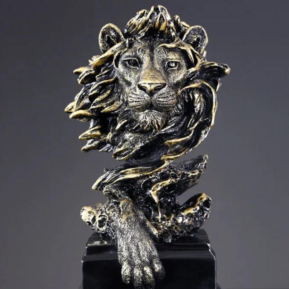 Lion King Head Statue | Home Office Table Desk Decor Figurine Collectible #1218